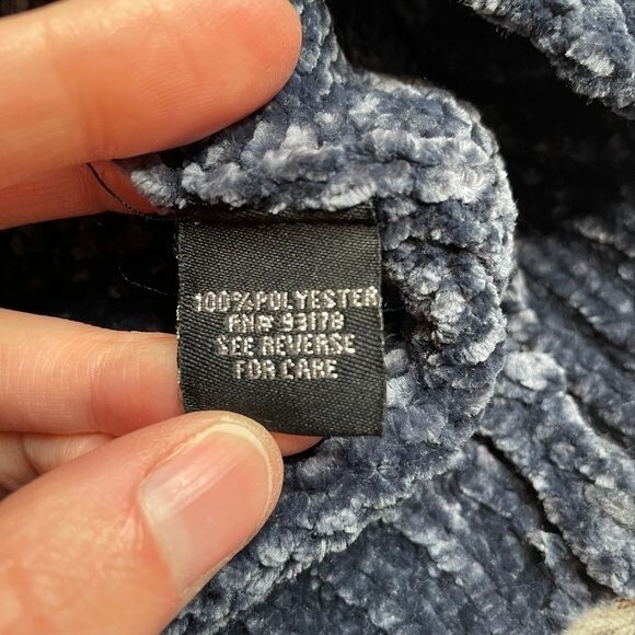 Unbranded Chenille Long Sleeved Dusty Blue Sweater with Scalloped Hem Small SM S - Picture 7 of 10